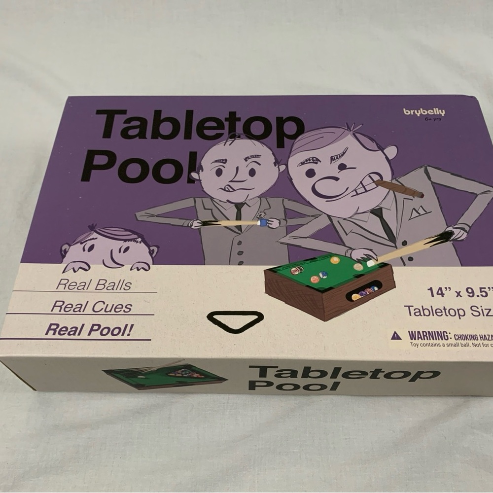 Tabletop Pool Game with real pool balls and cues - Picture 7 of 8